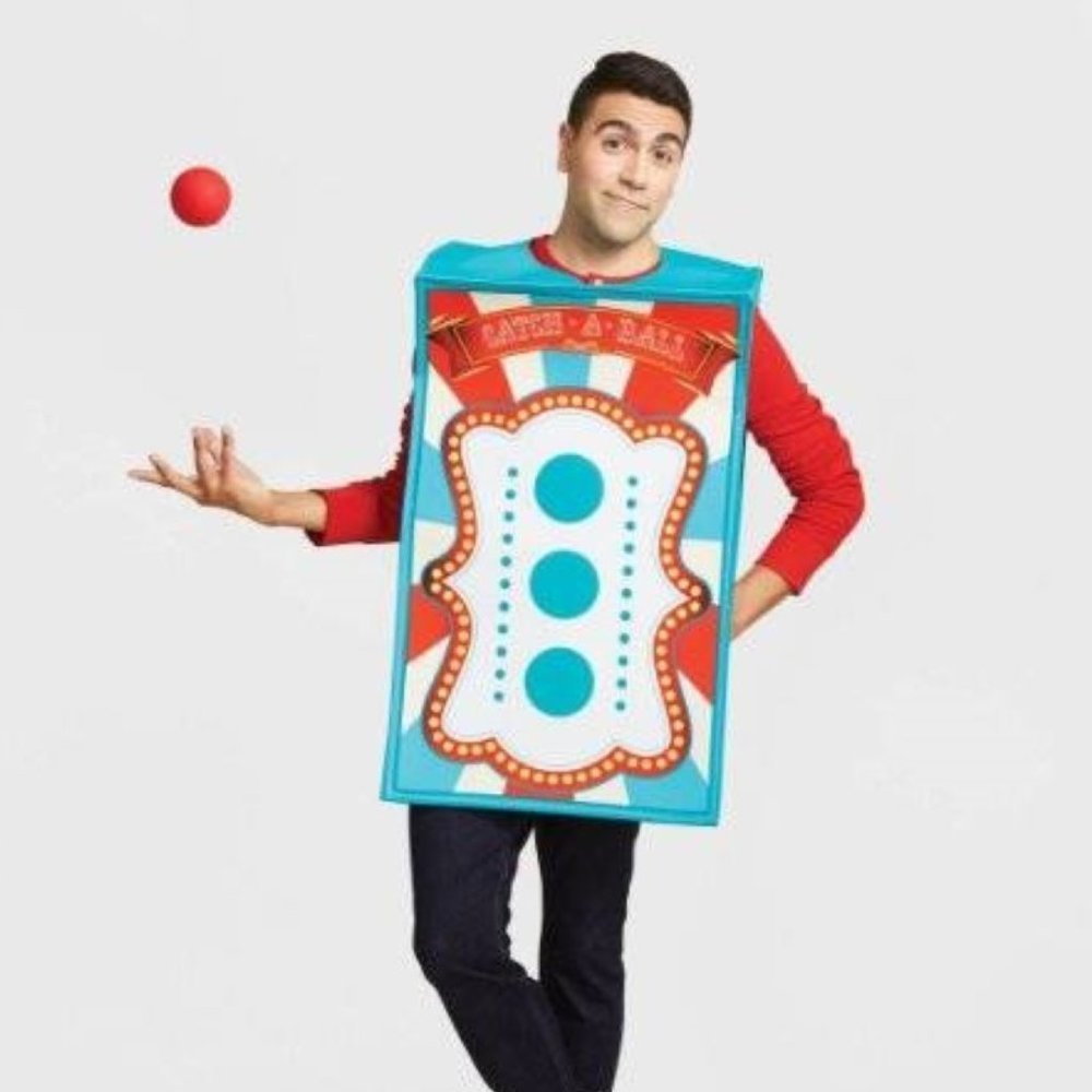 Carnival Game Halloween Costume Tunic & Ball 2 Pc Adult Teen Jr Pullover Party